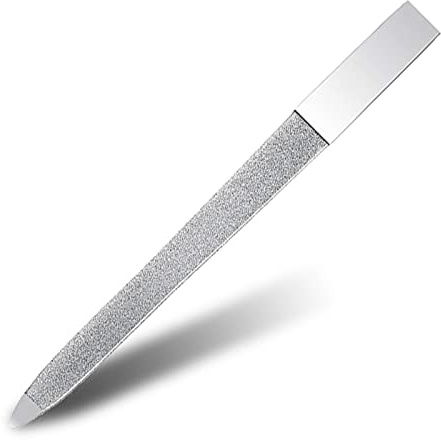 1 PCS Diamond Nail File Double Sided Metal Fingernail Manicure Files for Polish Nail, Removes Nail Ridges 5 Inches