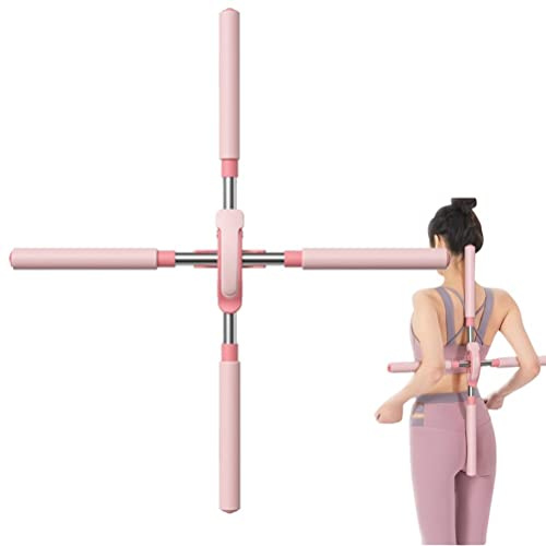Rvtkak Bastones de yoga para corrector de postura, herramienta de estiramiento de bastones de yoga, bastones de yoga para postura de espalda, diseño retráctil para adultos y niños, corrector de
