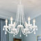 ASHUAQI Lustre Salon Cristal, 6 Lumières Classique Moderne Bougie Suspensions D'éclairage, Métal Lustre Salle à Manger Avec Douille E14, Vintage Lampe Lustres pour Chambre, Cuisine, Couloir