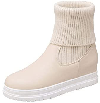 Momolaa Winterstiefel Damen Gefüttert Leicht Outdoor Winterboots Kurzschaft Schneestiefel Boots Warm Winter Stiefel rutschfeste Schlupfstiefel Boots Flach Bequem Gefütterte Schneestiefel Wanderschuhe