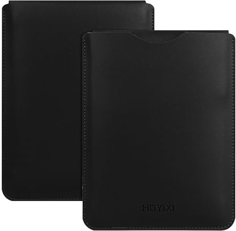 HoYiXi Hülle für 6,8 Zoll 7 Kindle Paperwhite/Colorsoft/Signature Edition 2024-2021 Kompatibel Kobo/Voyaga/Pocketbook/Sony/Tolino Leichte Leder Schutzhülle Tasche für 6,8 Zoll E-Book, Schwarz