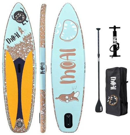 Campsup SUP Moai 8'2 Kid Aufblasbares Stand Up Paddle Board | 350 x 66 x 10 cm | Surfboard für Einsteiger & Fortgeschrittene mit zubehör | Tragkraft bis 60 Kg