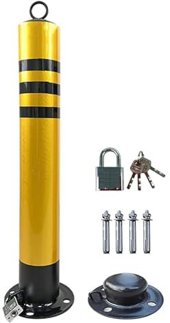 Abnehmbarer Poller mit Parkplatzsperre, hoher 750-mm-Parkpoller mit Vorhängeschloss und Schraube, Parksperrpfosten, einfache Installation