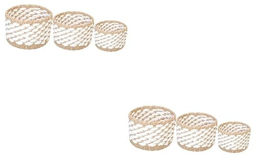 Cabilock 6stücke Teiliges Woven Storage Basket Khaki Multifunktionale Aufbewahrungskörbe Für Spielzeug Snacks Und Haushaltswaren Für Schlafzimmer Und