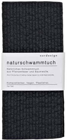 nordesign Lot de 2 éponges naturelles noires (1)