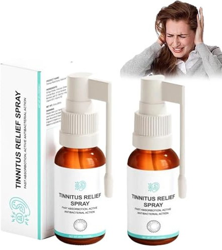 Tinnitus Relief Spray, 30ml Tinnitus Relief for Ringing Ears, Portable Tinnitus Relief Ear Spray, Natural Ingredients Quick Relief of Discomfort, Ear Spray for Tinnitus Treatments (2pcs)