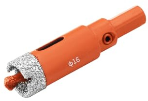 Meccion Scie Cloche à Carrelage Diamantée avec Foret Guidage, Brasé Sous Vide Revêtement Diamant Foret pour Carrelage, Porcelaine, Verre, Marbre, Céramique (16mm)