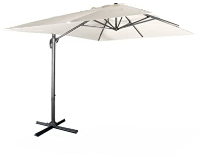 Alice's Garden Rechteckiger Sonnenschirm 3x4m - Wimereux - Ecru- Sonnenschirm in 5 Positionen neigbar, um 360° drehbar