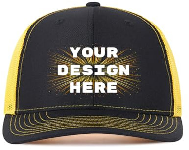 ROHBVMN Trucker Cap personalisiert mit Foto/Logo/Text | Baseball Cap selbst gestalten | Mesh-Kappe für Männer & Frauen | Verstellbare Dad Cap Schwarz | Basecap Herren Damen