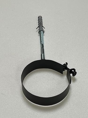 Collier de support mural, Noir pour poêle à pellets avec serre-tube (D 100 mm FIXE)