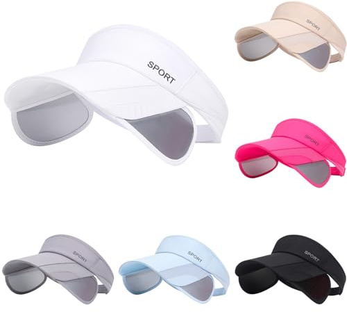 Générique Visière Femms, Respirant Anti-UV Casquettes Visières avec Bord Rétractable Casquette Visières de Soleil Femmes Filles pour Golf Tennis Running Cyclisme Activités Extérieures