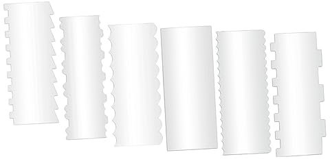 HOLIDYOYO 6pezzi Raschietto per Torte Spatola per Glassa Lisciatrice per Torte Utensili per Decorare Raschietto per Crema Lisciatrice per Glassa Pettine per Realizzato in Materiale e