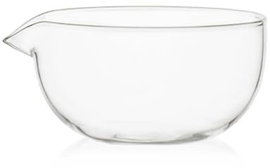 PZCC Bol à Matcha Japonais pour Verre, Bol Matcha Bec Verseur, Transparent Accessoires pour Bols à Matcha, Résistant à Chaleur Convient pour Brassage Du Matcha, Cuisine et Pâtisserie (370ml)