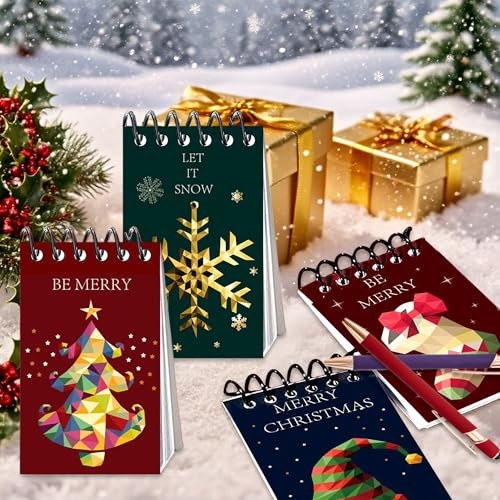 LaVenty Weihnachten Mini Notizblöcke Weihnachten Kugelschreiber Holiday | Weihnachten Mini Notizblöcke Weihnachten Kugelschreiber Holiday Stocking Stuffers Klassenzimmer Belohnungen Office Supplies