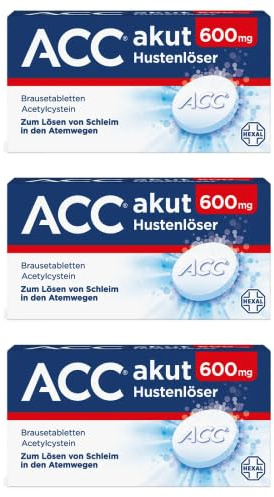 ACC® akut 600 mg | 3x20 Stk | Hustenlöser für leichteres Abhusten | Nur 1x täglich | Schleimlöser