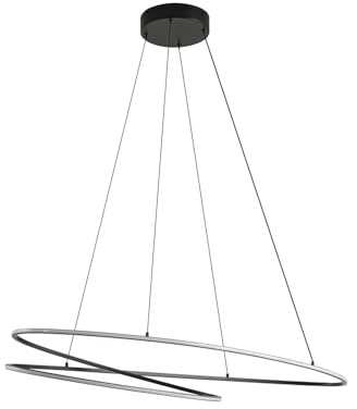 Lucande Bombillas LED lámpara colgante en negro, luminaria suspendida