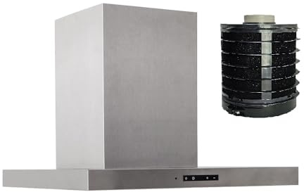 VLANO LEVEL Pure 60 X UMLUFT Wandabzugshaube, 60 cm, mit LONG LIFE FILTER, Edelstahl, Touch-Bedienfeld, 4 Leistungsstufen, 634 m³/h, wartungsfrei, Block Dunstabzugshaube mit Fernbedienung