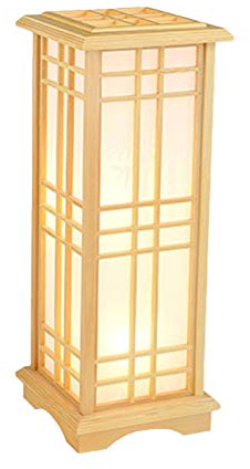 Desnysmf Holz Stehlampe Standleuchte Bodenlampe Lampen Quadratische Basis LED Wohnzimmer Licht, für Wohnzimmern, Büros, Esszimmern, Schlafzimmern, 24 * 24 * 60cm