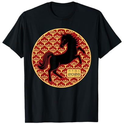 Nouvel an Chinois 2026 Année du Cheval de feu Signe du Zodiaque T-Shirt