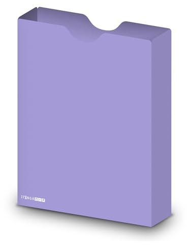 itenga Heftbox DIN A4 – Aufbewahrungsbox für Hefte & Blöcke | aus extra stabilem 0,7mm PP Kunststoff | flach geliefert, faltbar | Schutzbox für Schule, Studium & Büro (flieder)