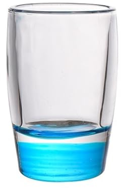 CJHFR472SG Eleganti Bicchierino da shot con base colorata, bicchieri trasparenti 1,5 oz pesante for whisky, tequila, vodka, liquori e superalcolici Bicchieri(Blue)