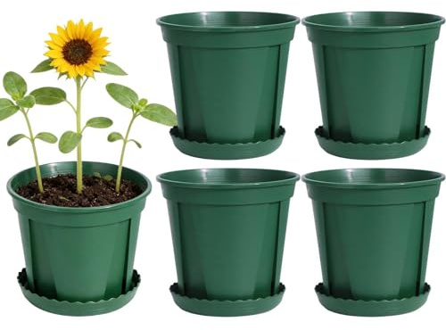 Genérico Macetas para Exterior - Set de 5 Jardinería Resistente a Rayos UV - Maceteros de Interior y Exterior para Vivero | para Cactus Orquídeas Monstera en Hogar Oficina Balcón Sala