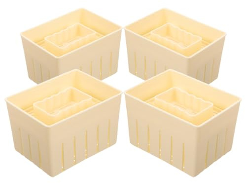 KHBUAB Käsepresse und Käseherstellung aus Kunststoff mit Schnellem Wasserablauf 4 Stück und Komfortablem Griff für Hausgemachte Tofu im