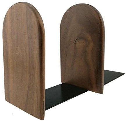 Serre-livres ’’Simple Nature’’ de style japonais en bois de noyer noir pour Maison, bureau, bibliothèque, école, décoration et cadeau Petit