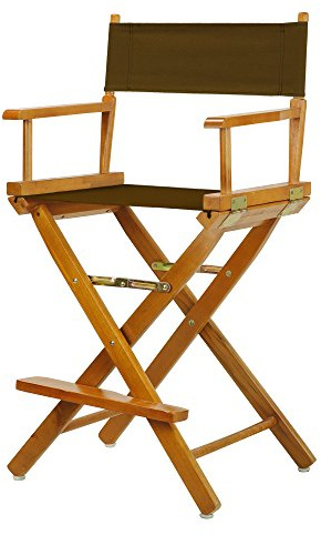 Casual Home 220-05/021-45 Director Chair 24 - Counter Height Honey OakFrame/Brown Canvas