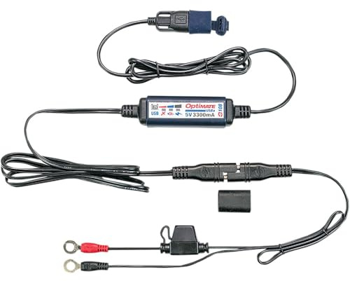 Optimate Tecmate USB O-108 KIT, Smart 3300mA in-Line USB Charger with Sleep Mode and Vehicle Battery Controller.