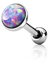 beyoutifulthings Knorpel Ohr-stecker Opal-Design Stein 3/4/5mm viele Farben Cartilage Piercing-s Tragus Labret Edelstahl Schraub-Verschluss 1,2mm/6mm