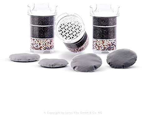 Lotus Vita Wasserfilter Halbjahres Ersatz Paket - 3x Filter 4x Kalkpad für ESPRIT, LOTUS, FAMILY, ONE, NATURA PLUS