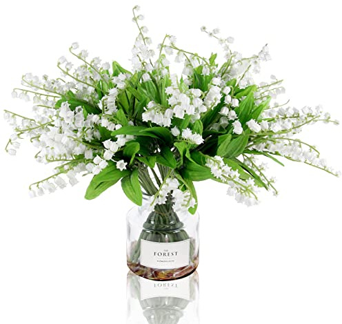 Tinsow 20 st liljekonvalj konstgjorda blommor vindspel orkidé bröllop hålla blommor bukett hem trädgård bröllopsfest (20)