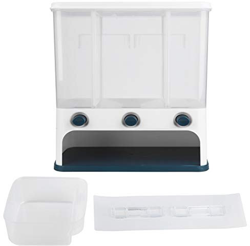 Grain Container,Grain Cereal Dispenser with Lid Wall-Mounted Dry Food Storage Container Kitchen Accessory(蓝色)