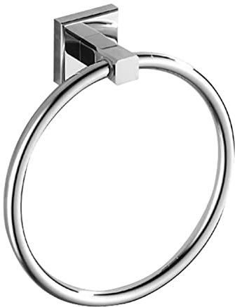Hallyware Round Towel Ring SUS 304 Stainless Steel Towel Hanger Holder for Bathroom and Kitchen Wall Mounted, Polished Chrome | 180° Rotation, Rust-proof, Heavy Duty, Sturdy, Stylish Silver Hand Towel Holder, Shiny Bath Round Towel Hanger, Screw Fitting