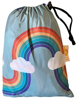 BundleBean Regenponcho für Kleinkinder, wasserdicht, 2–4 Jahre, universelle Passform, mit Schirmmütze, Druckknöpfen unter Kinn und Armen, mit eigenem Packsack. Gr. 2-4 Jahre