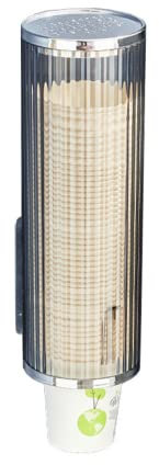 NIOIPXA Dispenser per tazze usa e getta da parete, in plastica trasparente, con porta bicchieri di carta (grigio)