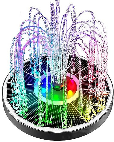 PenRux Solar Fountain with 8 Nozzles, Solar Bird Bath Fountain Pump, Powerful Bird Bath Fountains, Solar Water Fountain Pump for Garden, Pond, Pool