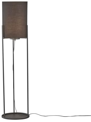Fischer & Honsel Stehleuchte, Spenzer | sandschwarz| Stoffschirm Chintz schwarz - innen goldfarben| H: 114 cm, D: 28 cm| mit Fußschalter schaltbar| 1x E27 max. 40 Watt ohne Leuchtmittel | 40460