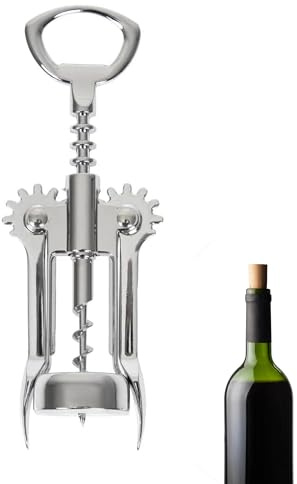 Premium dubbelspak korkskruv i elegant kromfinish - enkelt korka dina favoritviner