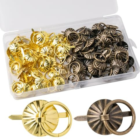 FRUHLING 60 Stück Mini Brads mit Zugringen Metall Brads Scrapbooking Brads Musterbeutelklammern Papierverschlüsse für Dekorative Schmuckschatulle Geschenkkartons Tagebücher Schubladen