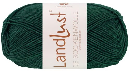 LANA GROSSA Landlust die Sockenwolle 50g | Klassisches Sockengarn in edlen Melangefarben aus 80% Schurwolle (Merino) & 20% Polyamid | 50g waschmaschinenfest zum Stricken & Häkeln | 210m Garn FB1612