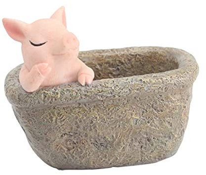 Milisten 1stück Resin Blumentopf Im Schweinchen-Design Süßer Blumentopf Für Sukkulenten Und Kleine Pflanzen Dekorativer Pflanztopf Für Zuhause Und Büro