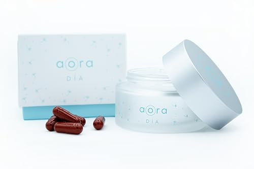 AORA Día - Multivitaminas Naturales 30 cápsulas | Energía Diaria | Reduce Estrés y Ansiedad | Ashwagandha, Azafrán, Magnesio, Vitamina B6, Rhodiola y Amla | Apoyo Cognitivo y Estado de Ánimo