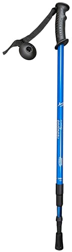 Blue Telescopic Hiking Pole Lightweight Anti-Shock Aluminium Trekking Stick with Adjustable Height & Ergonomic Grip