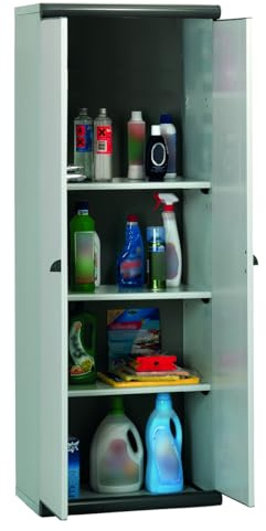 Garofalo - Scik Basic Recycled - Armadio Alto in Resina (PVC) 2 ante - Colore Grigio