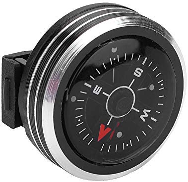 Kompass für Uhrenarmband, Uhrenarmband-Kompass, Wasserdichter Kompass aus Schwarzer Aluminiumlegierung für Bootfahren, Schiebekompass, Handgelenkkompass für Höhenmesser