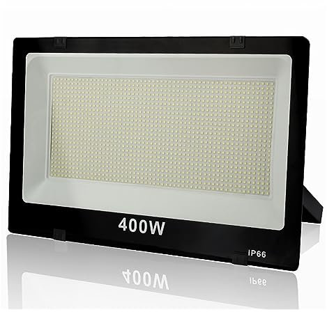Generico Luci di Sicurezza Proiettore a LED 400W Faretto Riflettore Lampada di Ricerca a LED per Giardino Esterno Faretto Quadrato per Patio, Giardino
