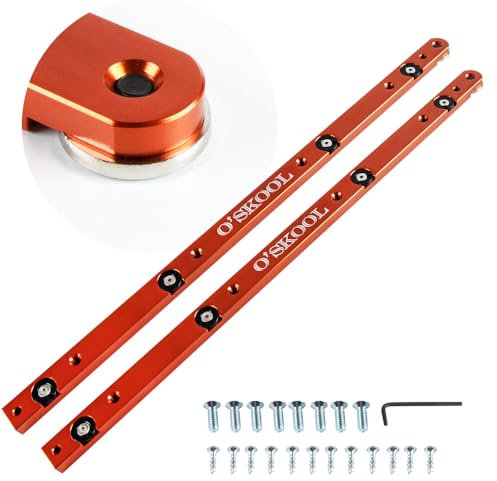 O'SKOOL Barra di scorrimento per sega da tavolo, slitta trasversale, 430 mm, confezione da 2