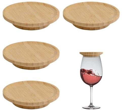 MOROBOR Bandeja de aperitivos para copas de vino, 4 piezas, tabla de servir aperitivos de vino, bandeja de aperitivos de madera, plato de picnic, plato de postre para fiesta de picnic